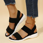 Rubber Open Toe Low Heel Sandals-Pre Order