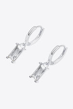 Retro 925 Sterling Silver Cubic Zirconia Drop Earrings