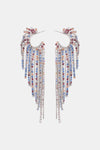 Fringed Rhinestone Zinc Alloy Dangle Earrings