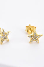 Zircon Decor Star Stud Earrings