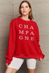 Simply Love Full Size CHAMPAGNE Graphic Long Sleeve Sweatshirt