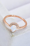 18K Rose Gold-Plated Pear Shape Natural Moonstone Ring