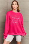 Simply Love Full Size Letter Graphic Round Neck Long Sleeve Sweatshirt