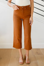 Briar High Rise Control Top Wide Leg Crop Jeans in Camel