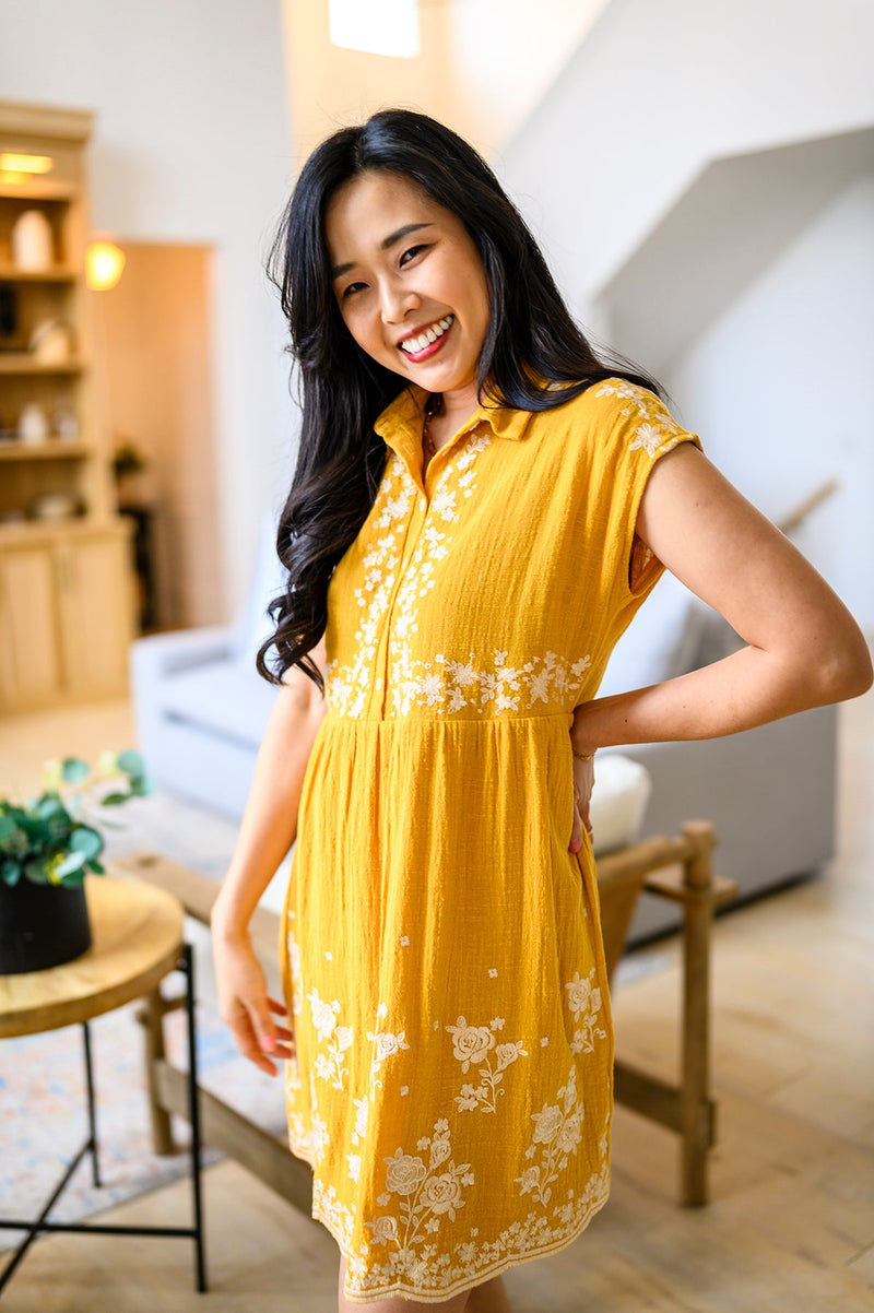 ONLINE EXCLUSIVE Marigold Embroidered Dress Small ONLINE EXCLUSIVE Marigold Embroidered Dress Small