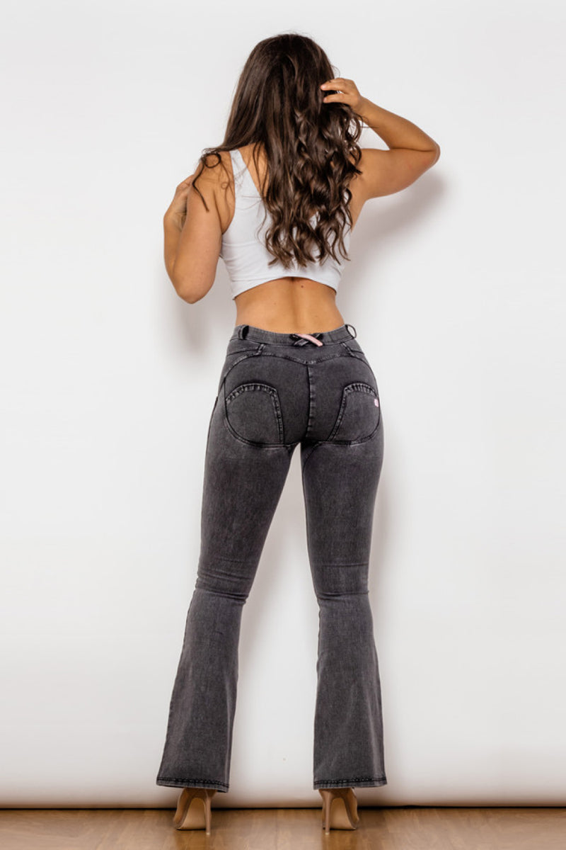 Two-Button Flare Jeans