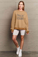 Simply Love Full Size FREEZIN' SEASON Graphic Sweatshirt