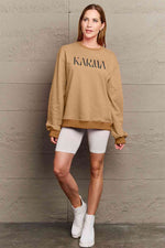 Simply Love Full Size KARMA Graphic Sweatshirt