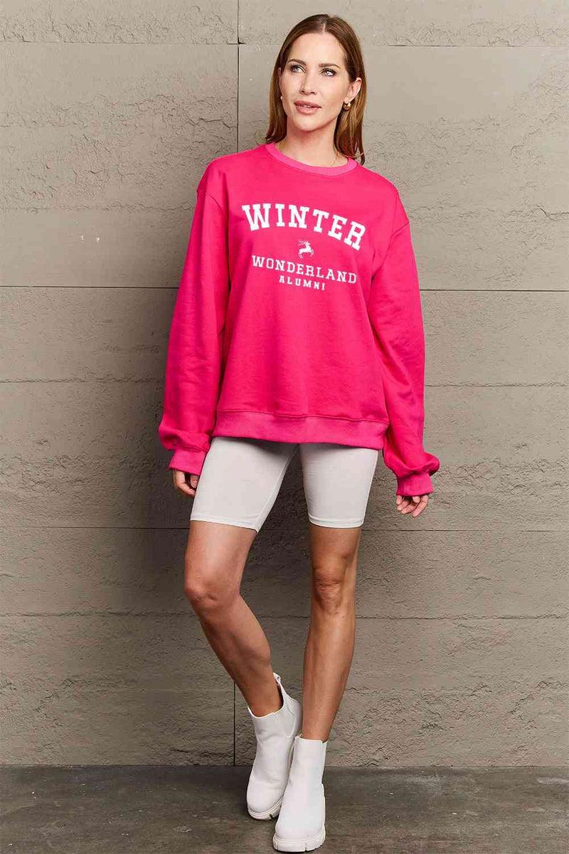 Simply Love Full Size WINTER WONDERLAND ALUMNI Graphic Long Sleeve Sweatshirt