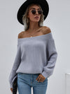 Off-Shoulder Rib-Knit Sweater