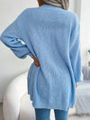 Cable-Knit Open Front Pocketed Cardigan
