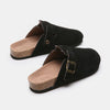 Suede Closed Toe Buckle Slide