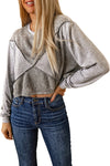 Double Take Exposed Seam Round Neck Cropped Top