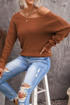 Woven Right Crisscross Back Waffle-Knit Sweater