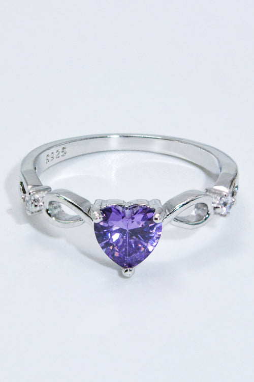 Crystal Heart 925 Sterling Silver Ring