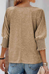 Round Neck Three-Quarter Sleeve Top