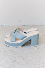 Weeboo Cherish The Moments Contrast Platform Sandals in Misty Blue/Grey