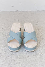 Weeboo Cherish The Moments Contrast Platform Sandals in Misty Blue/Grey