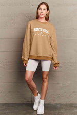 Simply Love Full Size NORTH POLE UNIVERSITY Graphic Sweatshirt