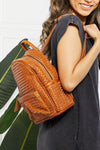 SHOMICO Certainly Chic Faux Leather Woven Backpack