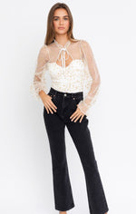 Puffed Sleeve Ruched Bodysuit